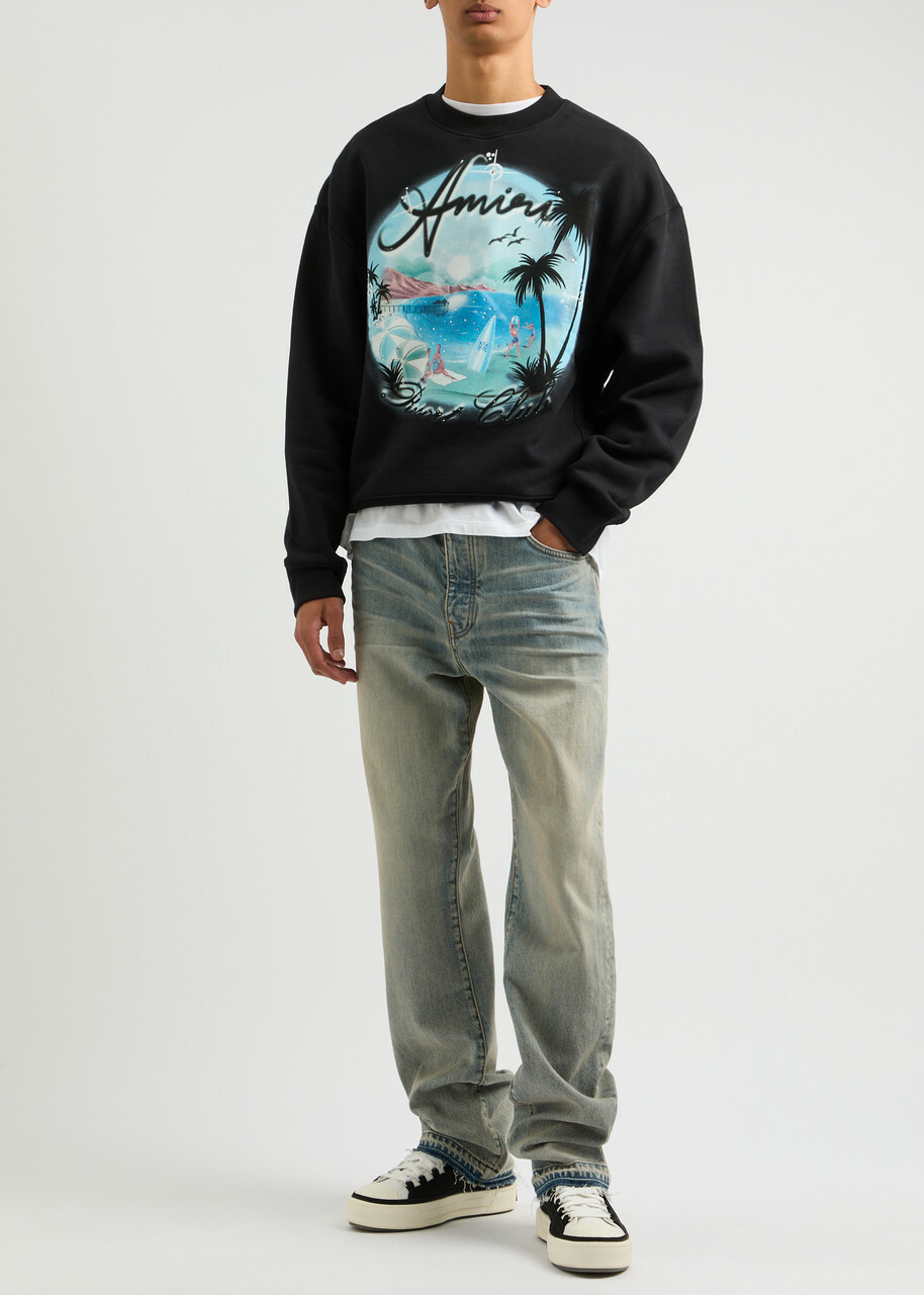 Amiri Paradise Printed Cotton Sweatshirt Black Amiri Amiri Paradise Printed Cotton Sweatshirt Black Amiri
