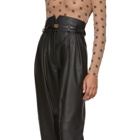 Fendi Black Leather High-Waisted Belted Trousers