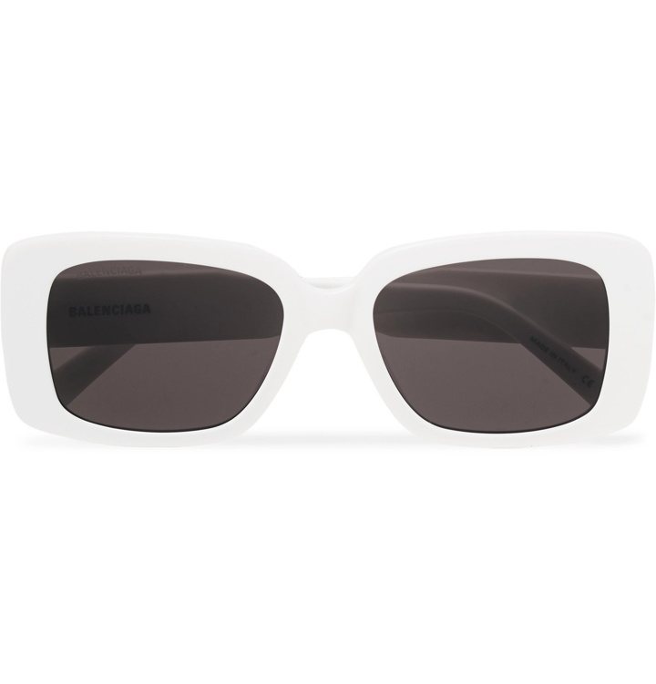 Photo: Balenciaga - Square-Frame Acetate Sunglasses - White