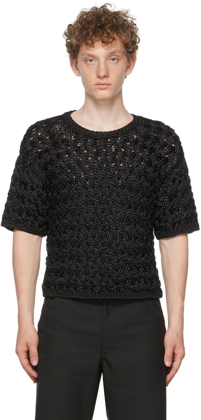 Namacheko Black Knit Raffia Sweater Namacheko