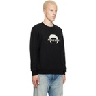 Marine Serre Black Merino Wool Knit LS Sweater