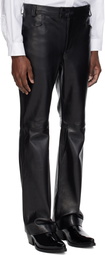 Ernest W. Baker Black Flare Leather Pants