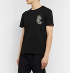 Alexander McQueen - Embroidered Cotton-Jersey T-Shirt - Black