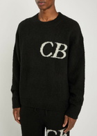 Cole Buxton Logo-intarsia Brushed Wool-blend Jumper Black