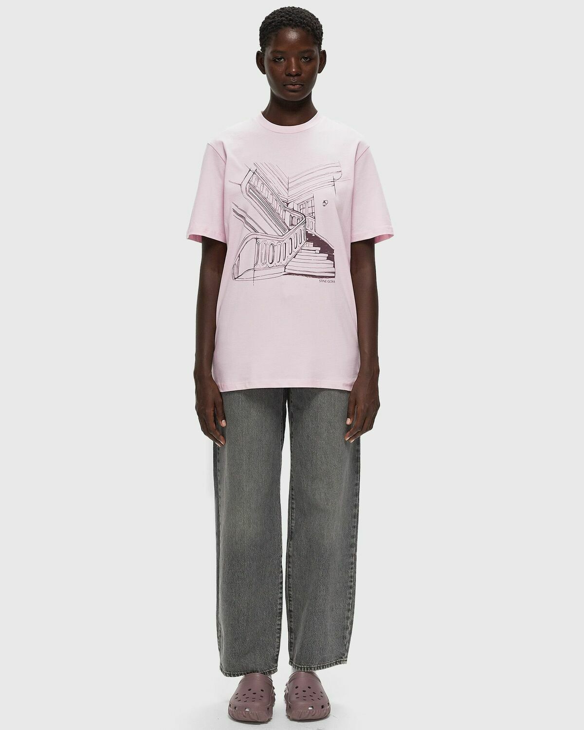 Stine Goya Short Sleeve T Shirt Pink Shortsleeves