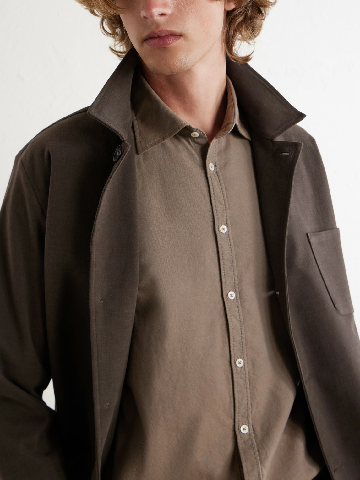 Massimo Alba - Genova Cotton-Chambray Shirt - Brown