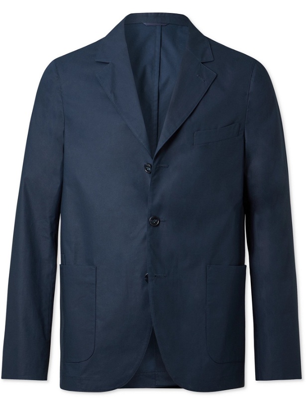 Photo: OFFICINE GÉNÉRALE - Armie Unstructured Organic Cotton Suit Jacket - Blue