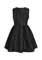 Sister Jane Lucia Floral-jacquard Cloqué Mini Dress Black