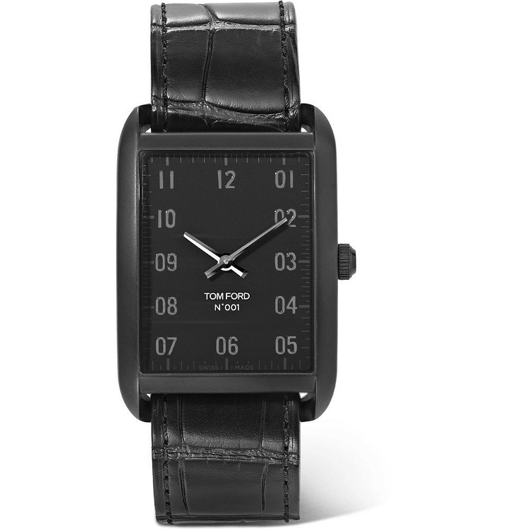 Photo: TOM FORD - Stainless Steel and Alligator Watch - Men - Black