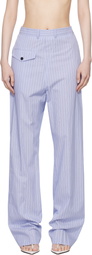 Pushbutton Blue Stripe Front Pocket Lounge Pants