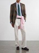 Polo Ralph Lauren - Suede-Trimmed Checked Wool Blazer - Green