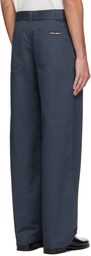 Maison Kitsuné Gray Belted Trousers