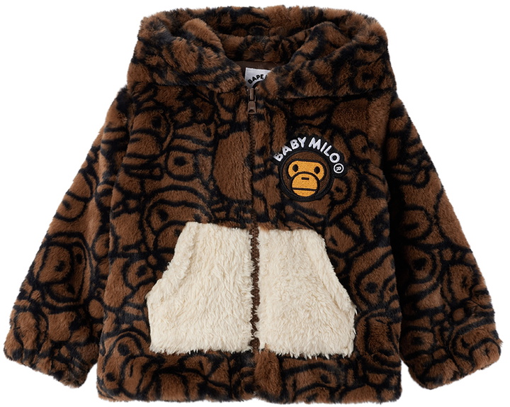 Photo: BAPE Baby Brown 'Baby Milo' Faux-Fur Hoodie