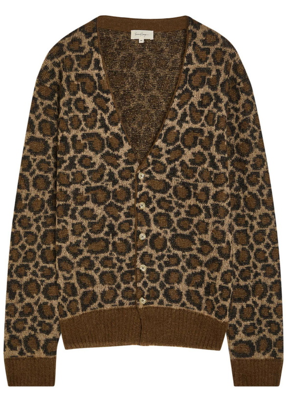 Photo: Second Layer Chevy Intarsia Mohair-blend Cardigan Leopard