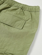 Pop Trading Company - Straight-Leg Logo-Embroidered Crinkled-Shell Cargo Trousers - Green