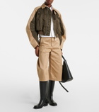 Sacai Cropped cotton chino and twill blouson jacket