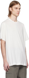 Y's For Men White Logo Print Short Sleeve T-shirt