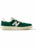 New Balance - T500 Leather-Trimmed Suede and Nubuck Sneakers - Green