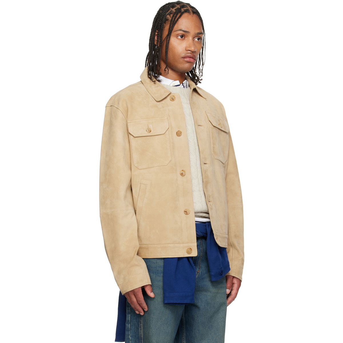 Polo Ralph Lauren Beige 'The Ashdale' Suede Jacket