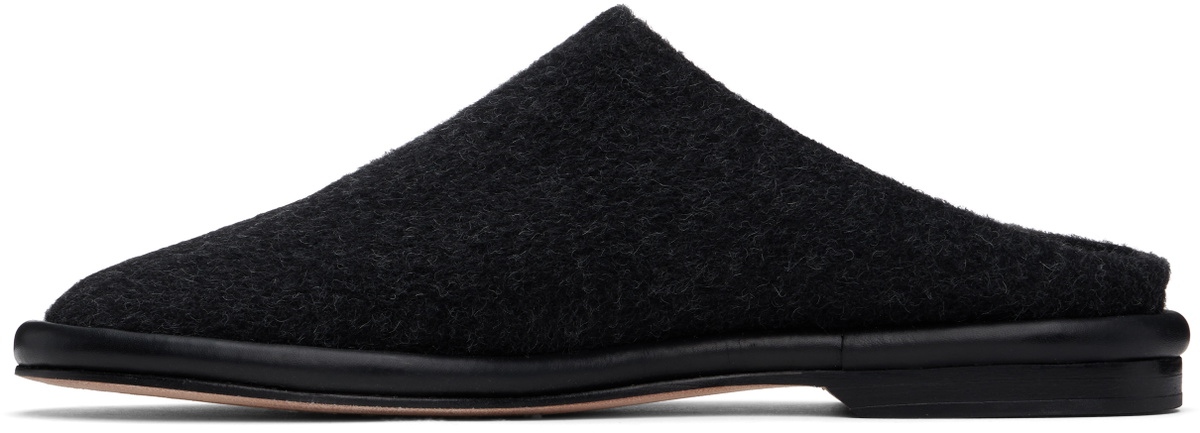 Lauren Manoogian Black Brushed Mules