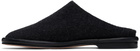 Lauren Manoogian Black Brushed Mules