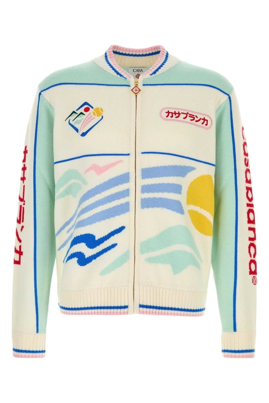 Photo: Casablanca Embroidered Wool Cardigan