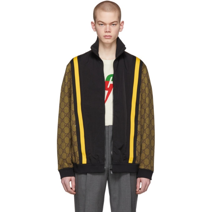 Photo: Gucci Brown and Black GG Eagle Track Jacket