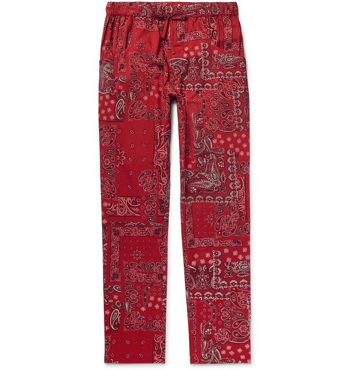 Photo: Isabel Marant - Petros Printed Cotton Drawstring Trousers - Red