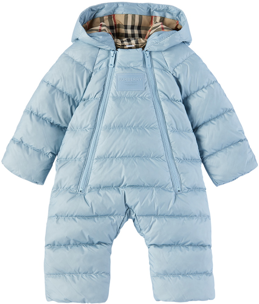 Burberry Baby Blue Hooded Down Snowsuit Burberry