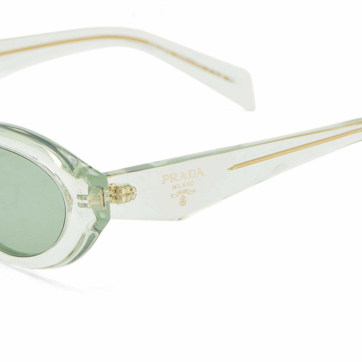 Prada Eyewear Women's 26ZS Sunglasses in Transparent Mint/Green Prada
