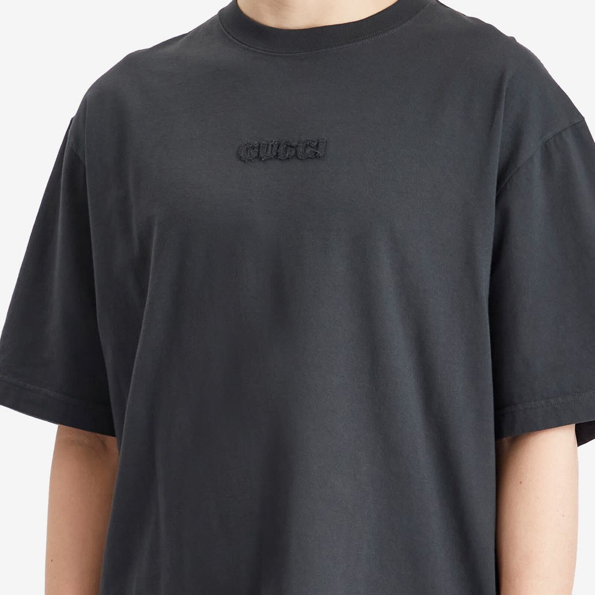 Gucci Men's Logo T-Shirt in Dark Grey/Mix