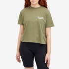 Napapijri Women's Patch Logo Cropped T-Shirt in Green Lichen