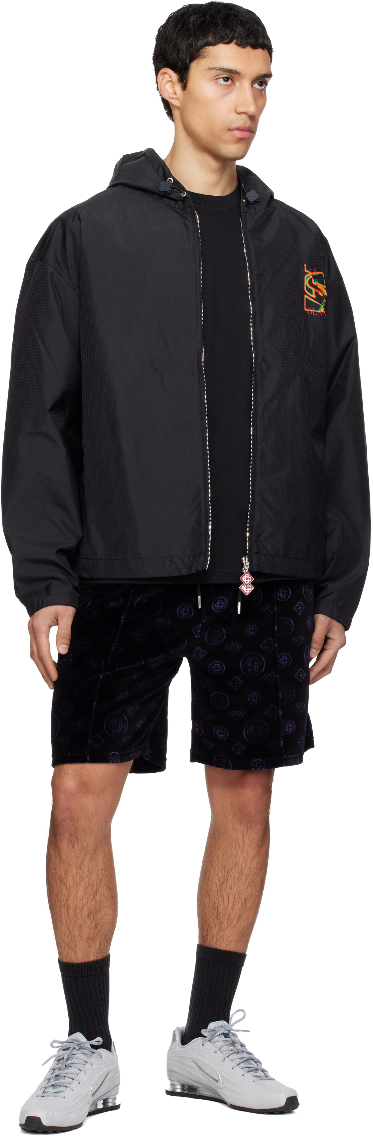 Casablanca Black Heatmap Ripstop Hooded Jacket