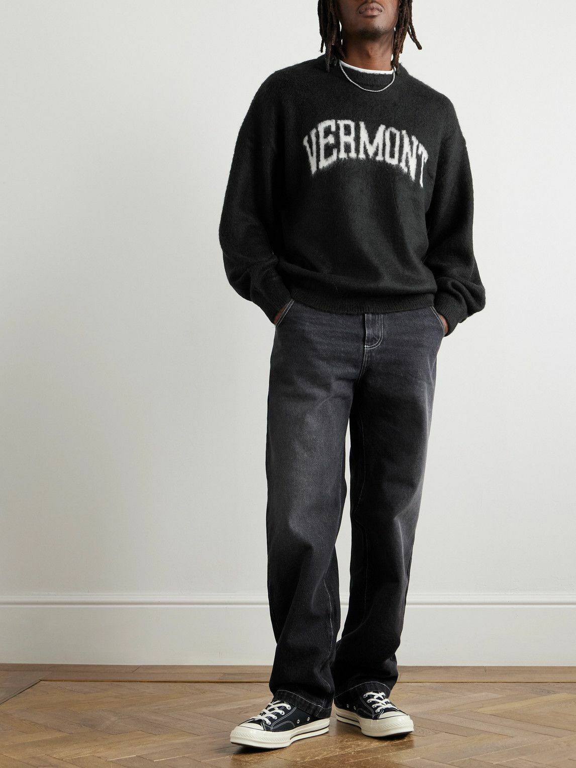 Remi Relief - Intarsia-Knit Sweater - Black