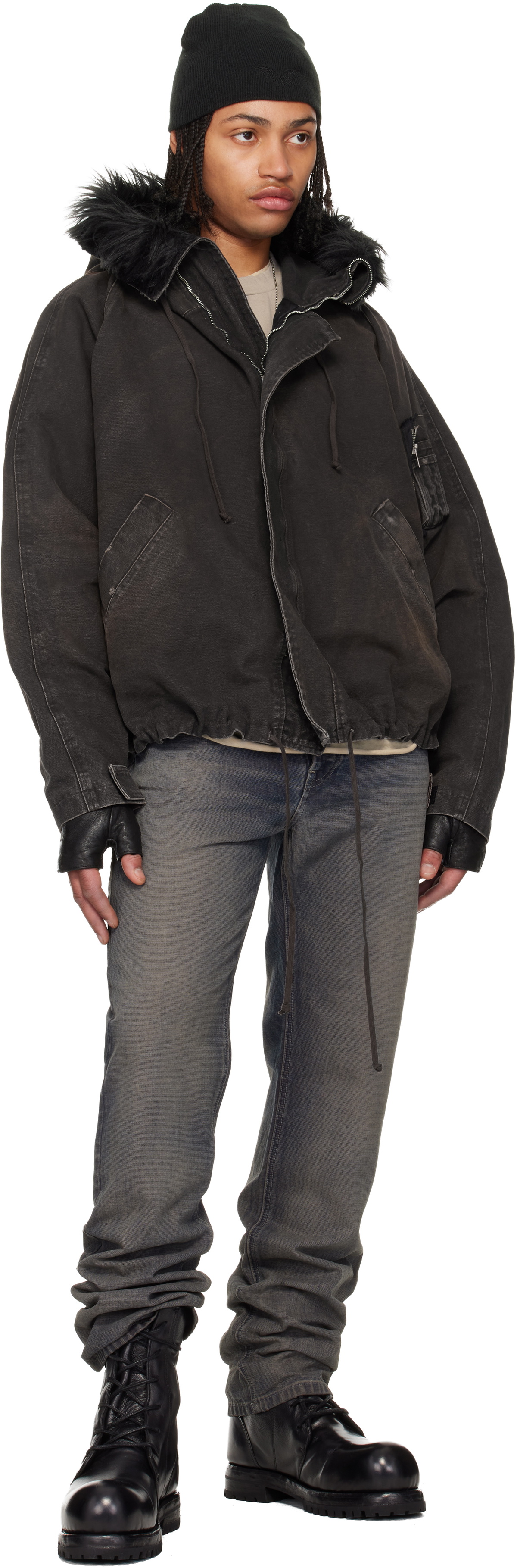 ALEXANDER DIGENOVA Brown Helicopter Long Jacket