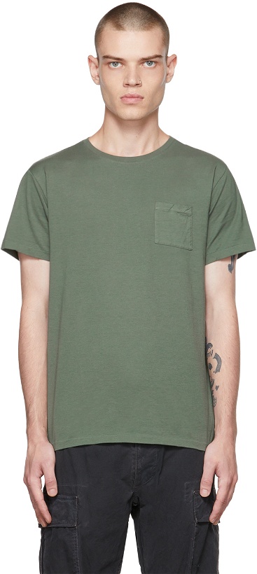 Photo: RRL Green Garment-Dyed Pocket T-Shirt