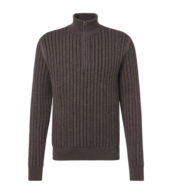Photo: Agnona Cashmere, wool, and silk half-zip sweater