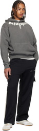 Palm Angels Black Classic Logo Cargo Track Pants