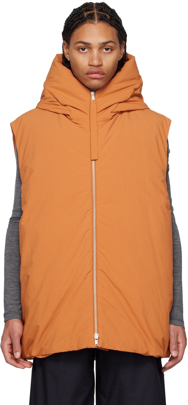 Photo: Jil Sander Orange Hooded Down Vest