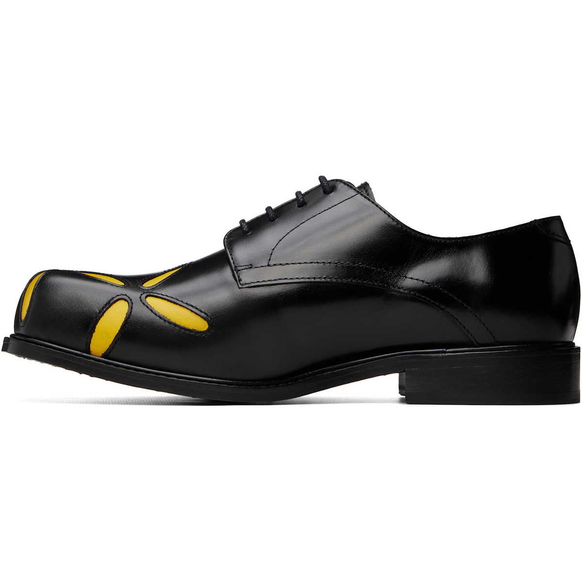 Stefan Cooke Black Slashed Square Toe Derbys
