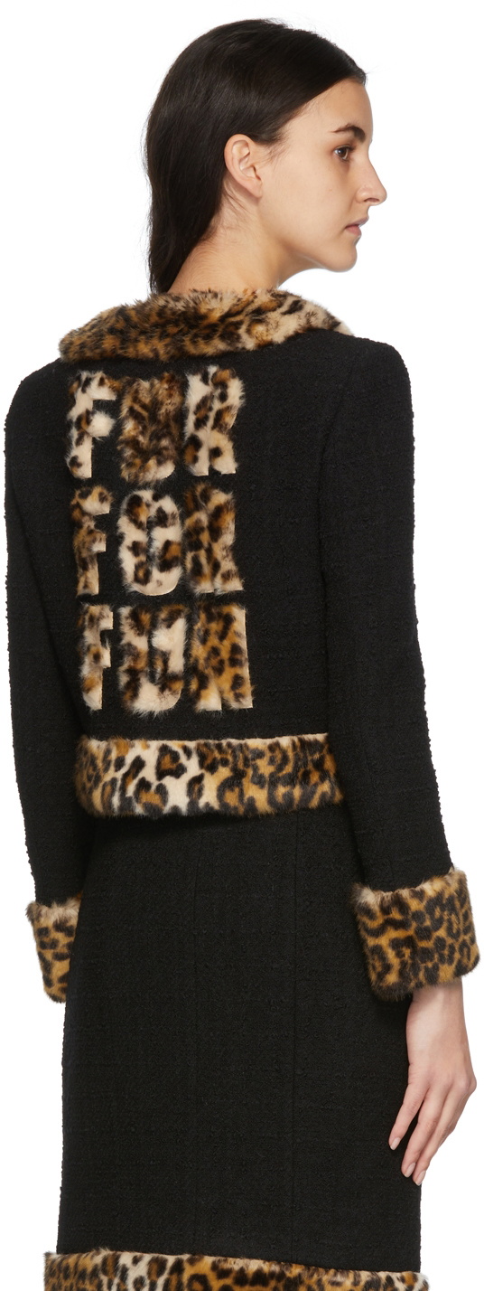 Moschino double-breasted bouclé coat - Black