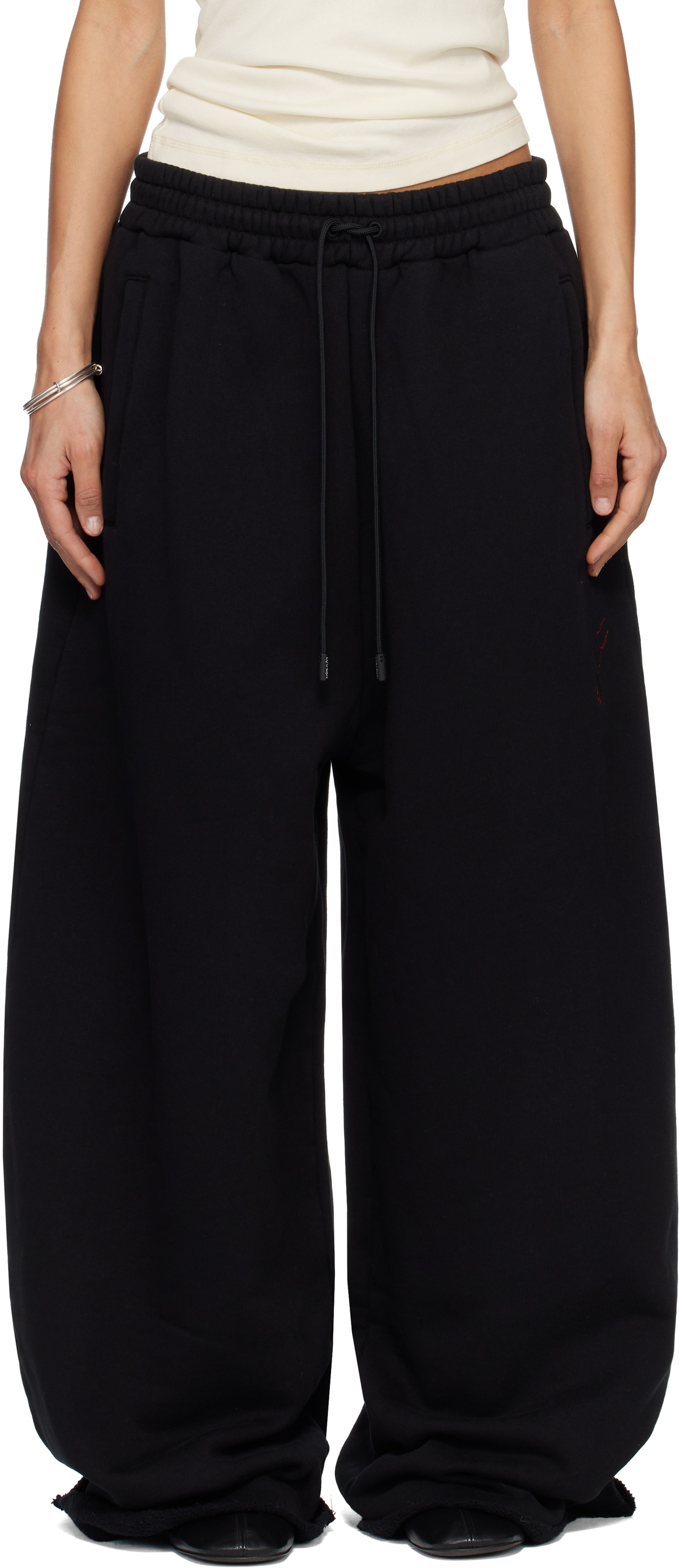 LU'U DAN SSENSE Exclusive Black Raw-Cut Bontan Lounge Pants