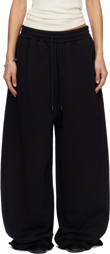 Photo: LU'U DAN SSENSE Exclusive Black Raw-Cut Bontan Lounge Pants