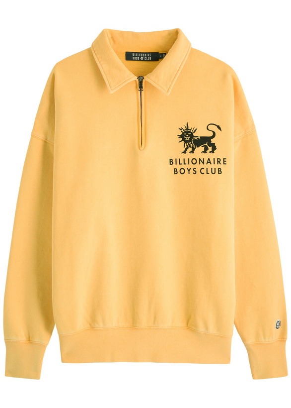 Photo: Billionaire Boys Club Lion Cotton Quarter-zip Sweatshirt Yellow