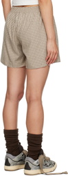ERL Beige Plaid Boy Shorts