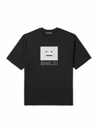 Acne Studios - Exford Embellished Glittered Logo-Print Cotton-Jersey T-Shirt - Black