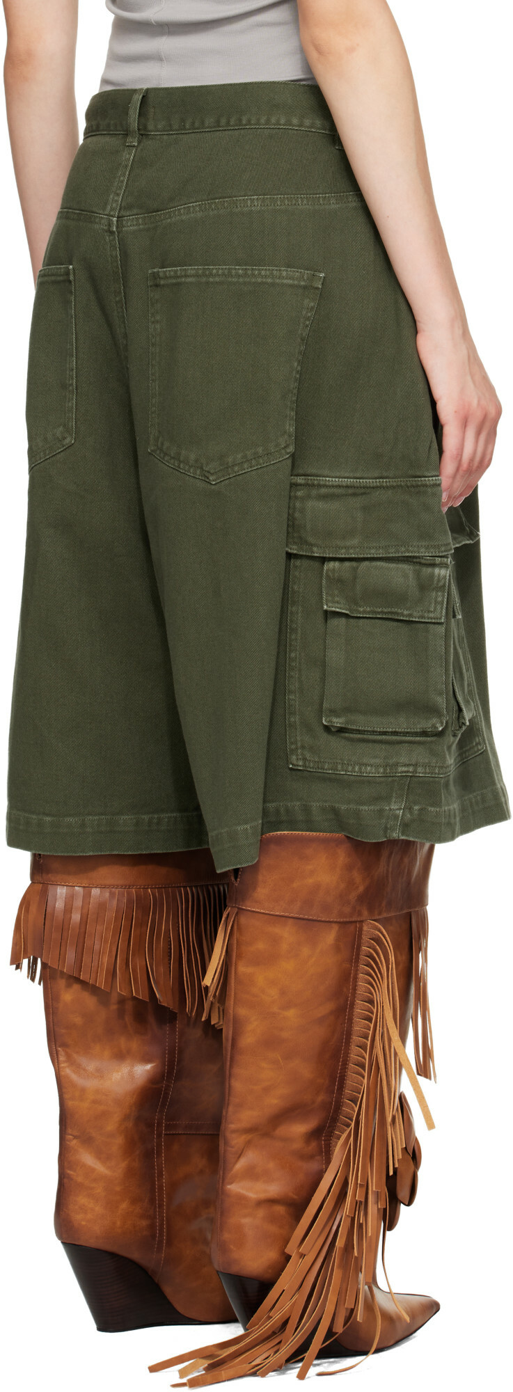 ABRA Khaki Cotton Cargo Shorts