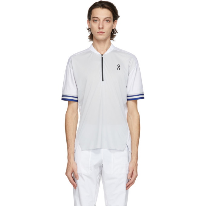 Photo: On White Clubhouse Polo Zip-Up T-Shirt