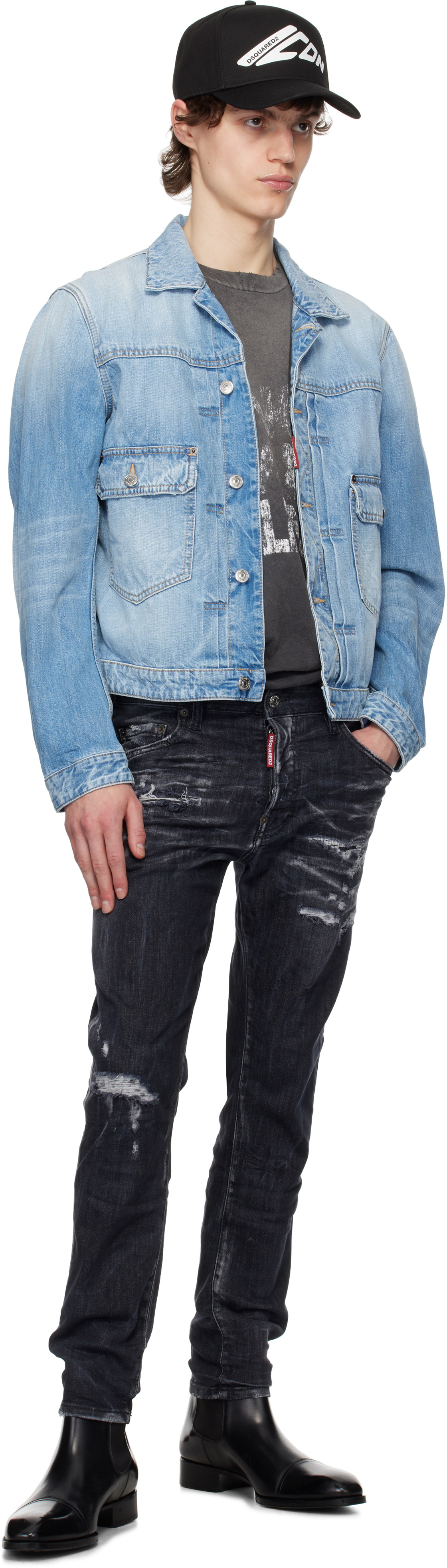 Dsquared2 Blue Heritage Boxy Jean Denim Jacket