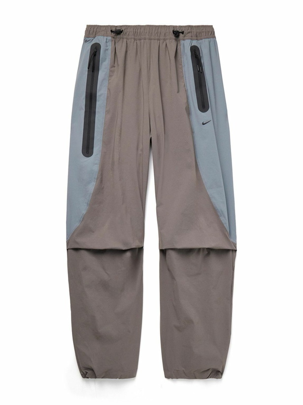 Photo: Nike - Tech Colour-Block Dri-FIT Track Pants - Gray